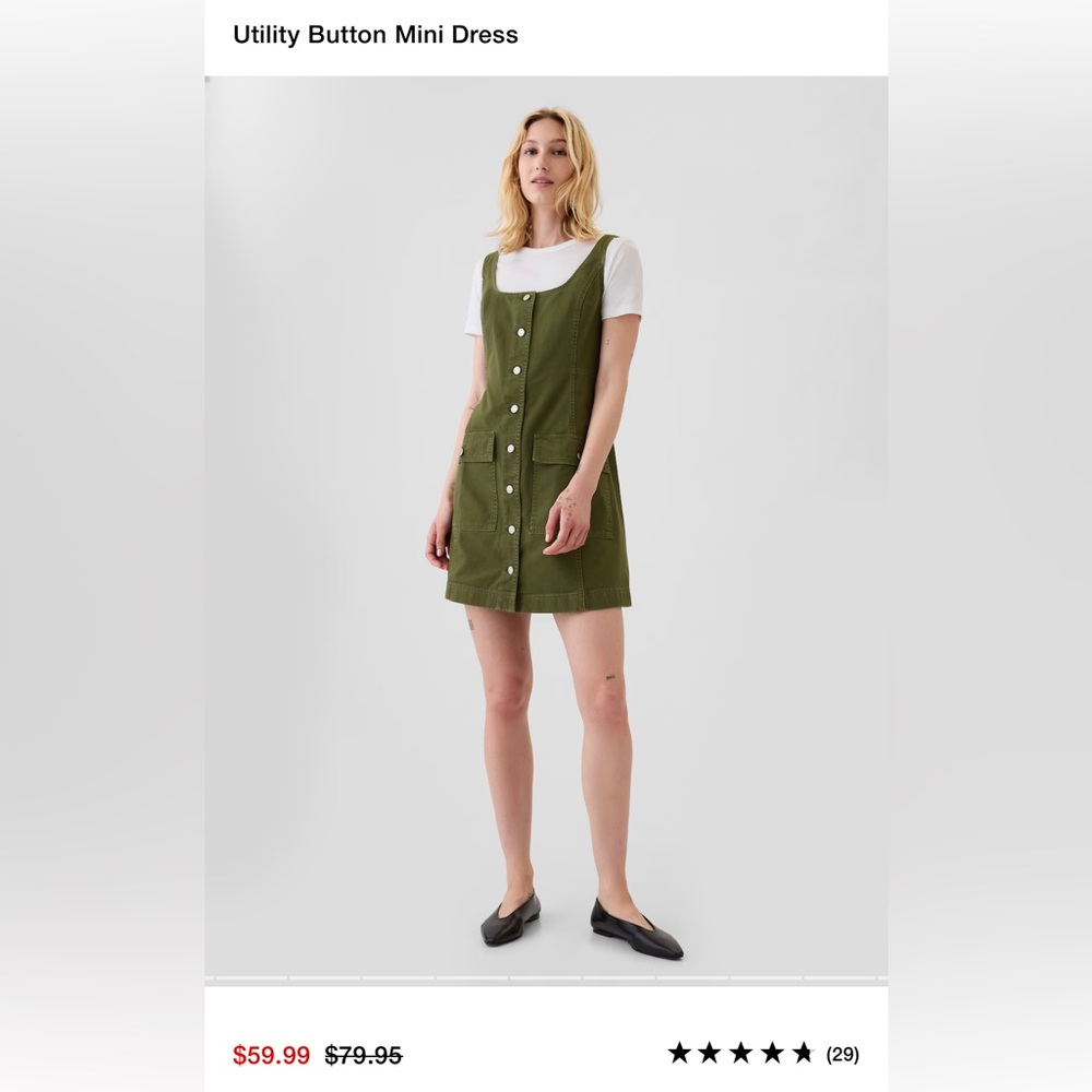 Gap Utility Button Mini Dress - image 1